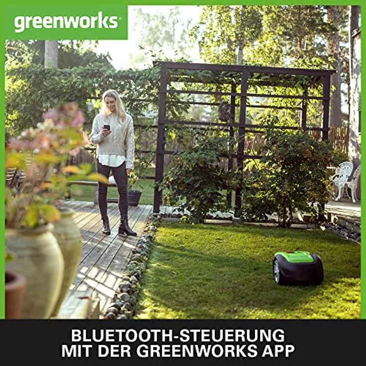 Greenworks Optimow M Rasenmäherroboter für Rasenflächen bis 500 m2 mit 30 % Gefälle, extrem leise, Bluetooth-Appgesteuert, erweiterte Sicherheitsfunktionen, Diebstahlschutz, 3 Jahre Garantie – Bild 4