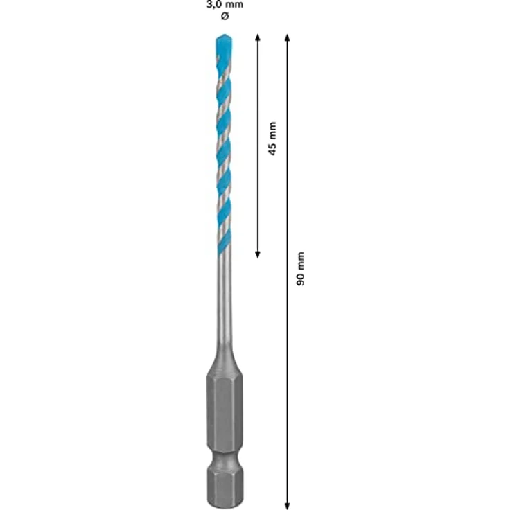 Bosch Accessories Expert HEX-9 2608900569 Mehrzweckbohrer 3 mm, Gesamtlänge 90 mm, Sechskantschaft für präzises Bohren in verschiedenen Materialien – Bild 3