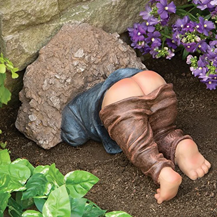 Bits and Pieces - Der Kleine Buddler - Gartenzwerg - Lustiges Gartendeko - Kunstharz – Bild 3