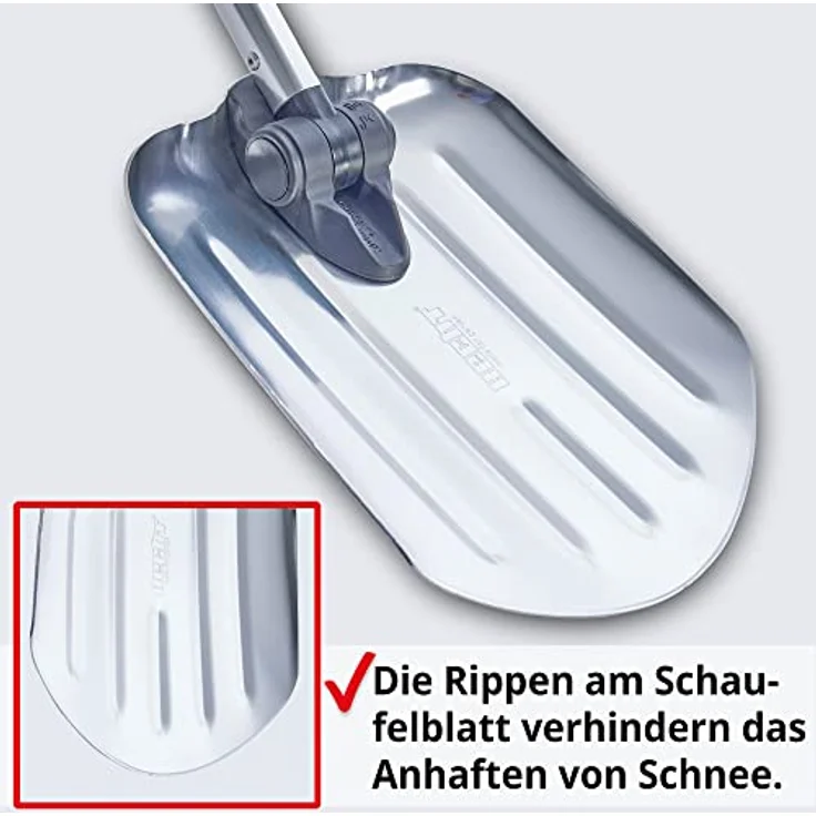 Hecht Schneeschieber 205 GT, Teleskop klappbare Auto-Schneeschaufel aus Aluminium, 20,5 cm Arbeitsbreite, 37 cm verstellbarer Stiel, ultraleicht und rostfrei, ideal für Pendler und Reisen – Bild 8