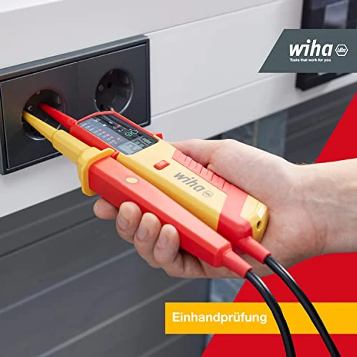 Wiha Spannungsprüfer 44319, zweipoliger Spannungsprüfer mit 12-1000 V AC und 12-1500 V DC, CAT IV zertifiziert, LED- und LC-Display, für Elektro- und Hybridfahrzeuge – Bild 5