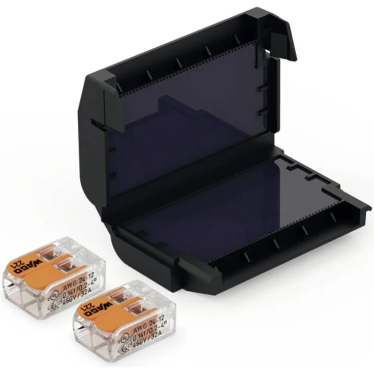 CellPack 407860 EASY-PROTECT/222 Gelbox, Feuchtigkeitsschutz für WAGO COMPACT-Verbindungsklemmen, flexibel 0.2-4mm² / starr 0.2-4mm², Schwarz – Bild 1