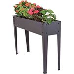 Raburg Hochbeet CUBU lang - Pflanz- & Kräuterkasten in Schiefer für Balkon + Garten, feuerverzinkter Stahl, ca. 54 l groß