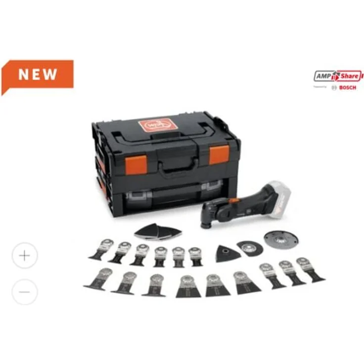 Fein Akku-MULTIMASTER amm 700 Max, Multifunktionswerkzeug mit 18 V Motor, Anti-Vibrationssystem, Black Edition in L-Boxx