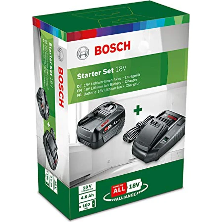 Bosch Akku und Ladegerät Starter Set 18V (18 Volt System, 4.0Ah Batterie, Ladegerät, im Karton) – Bild 6