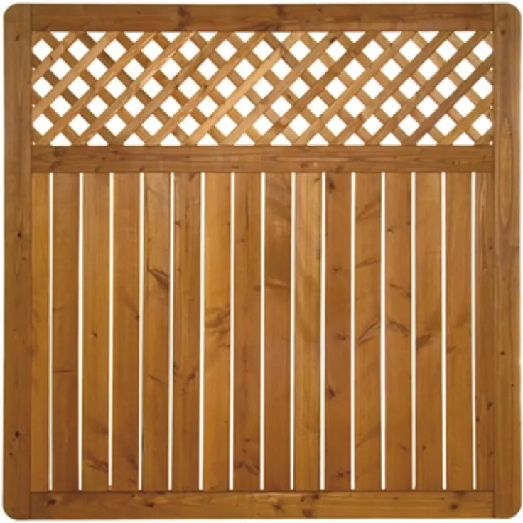 BM-Massivholz BM Zaun Sylt Douglasie 180x180cm, Gartenzäune mit großzügigen Rankleisten und lockerem Abstand zwischen vertikalen Lamellen