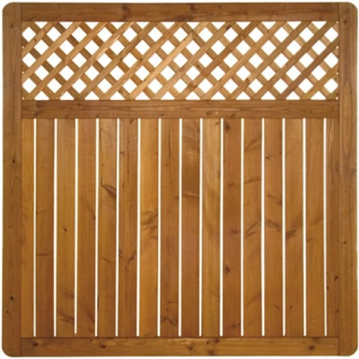 BM-Massivholz BM Zaun Sylt Douglasie 180x180cm, Gartenzäune mit großzügigen Rankleisten und lockerem Abstand zwischen vertikalen Lamellen