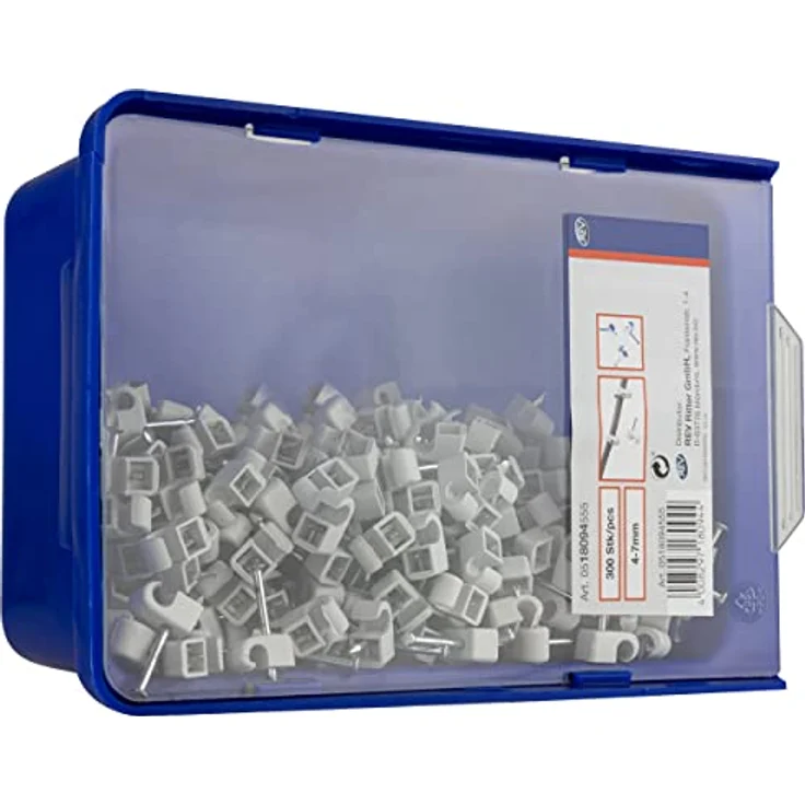 REV 0518094555 Expressschellen, 300 St. Nagelschellen - Kabelschellen, 4-7mm, grau – Bild 5