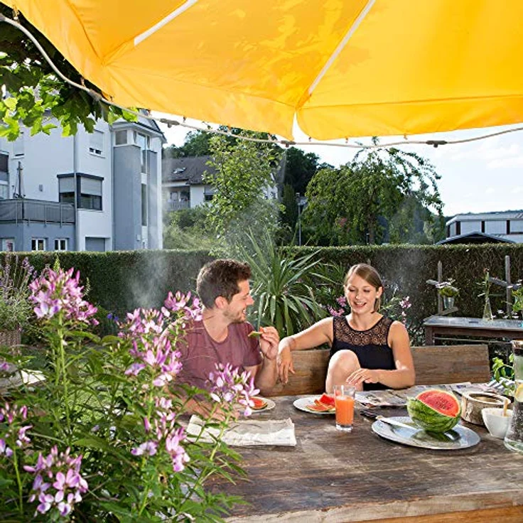 GARDENA city gardening Outdoor Luftkühler-Set: Sprühnebler zur Luftabkühlung bei Hitze auf Balkon-Terrasse, mit Wasserhahnanschluss, niedriger Wasserverbrauch, Festinstallation möglich (13135-20) – Bild 3