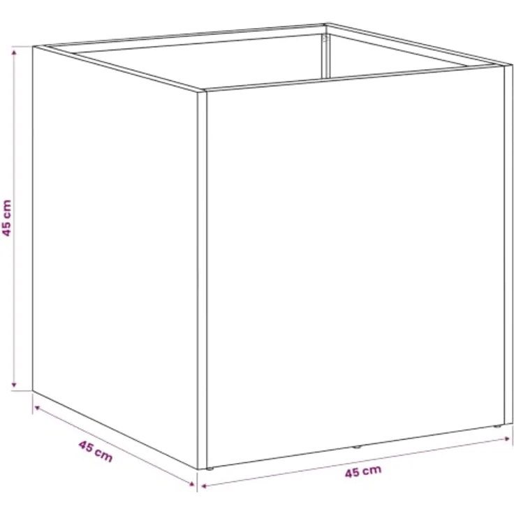 vidaXL Hochbeet Garten-Pflanzgefäß aus wetterfestem Stahl in Rostoptik, 45 x 45 x 45 cm, stabil und einfach aufzubauen – Bild 3