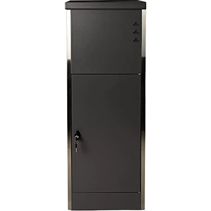 Ondis24 Korona Paketbox XL Postbox für Pakete, Päckchen, Warensendungen und Briefe mit Paketsafe, galvanisiert, mit Gasdruckfedern (118 cm, Grau) (Edelstahlwangen) – Bild 5