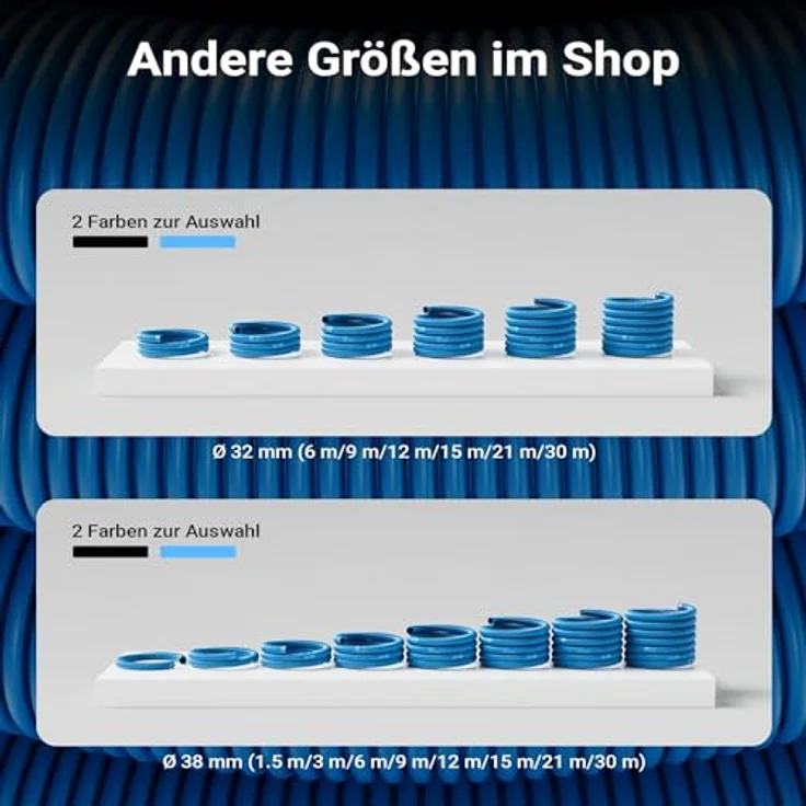 9m - 32mm - Schwimmbadschlauch mit 165g-m - Made in Europe – Bild 9