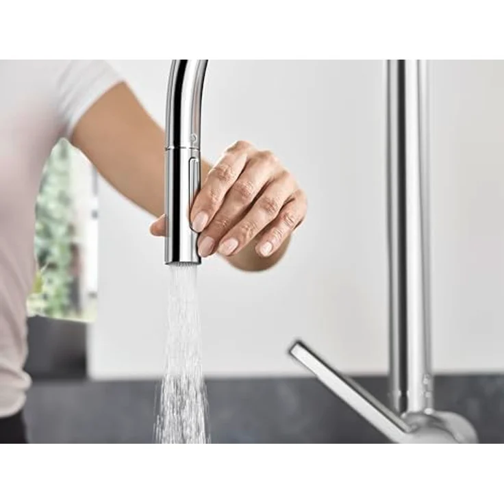 hansgrohe Talis M54 Einhebel-Küchenmischer mit Ausziehbrause, Schwenkbereich 360°, Chrom – Bild 7