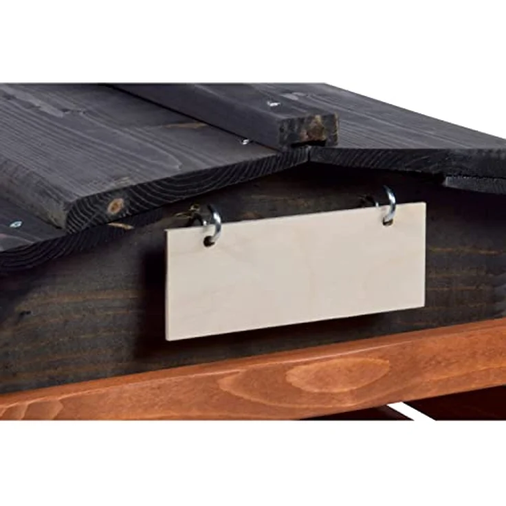 dobar 56193e Mährobotergarage mit abnehmbarem Dach - Rasenroboter Unterstand Massivholz - Rasenmäher Garage - Automower Überdachung - 78,5 x 74 x 52,5 cm - Braun/Schwarz – Bild 4