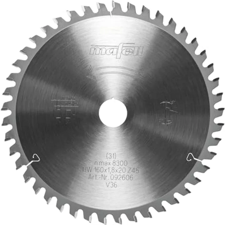 MAFELL Hartmetall Sägeblatt GT 160 x 1,2/1,8 x 20 mm -45-3 Zähne - für Schichtstoffplatten - Ersatzblatt für MT 55 Tauchsäge