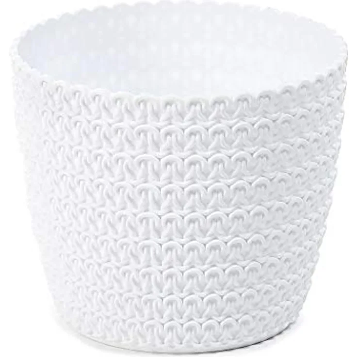 Lamela Blumentopf Übertopf Pflanztopf Strickstruktur (Ø) 16 cm Weiß