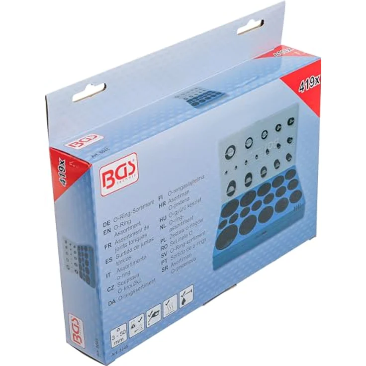 BGS technic Bohrer- und Bitset 8045, robustes Set mit 20 O-Ringen in verschiedenen Größen, säure- und hitzebeständig – Bild 6