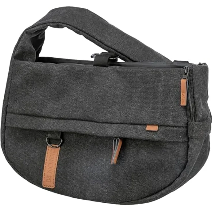 TRIXIE be Nordic Hundetasche Ingrid, transportable Tragetasche für Hunde, schwarz