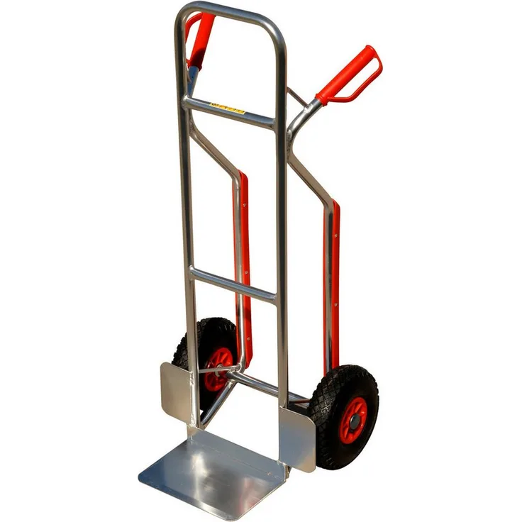 Pro-Bau-Tec Sackkarre 100006, Treppenrutsche mit 150 kg Tragfähigkeit, Aluminiumrahmen, silber, kugelgelagerte Reifen