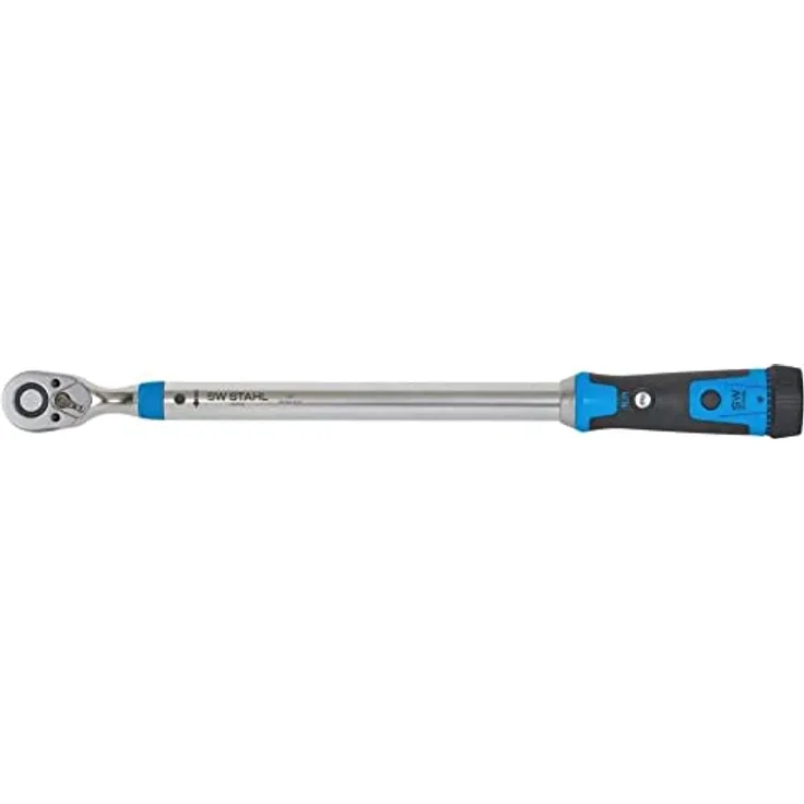 SW-Stahl 03874L Profi Drehmomentschlüssel 1/2 Zoll 40-200 Nm mit umschaltbarem Ratschenkopf I 48 Zähne I Auslösegenauigkeit ±4% I Rechtsanzug I Werkzeug für Reifenwechsel Radwechsel I Ratsche