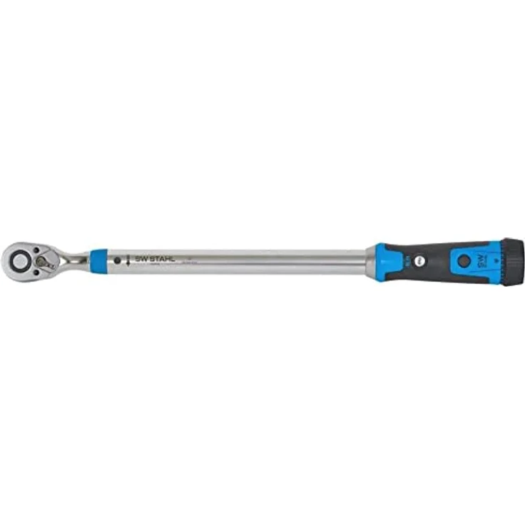 SW-Stahl 03874L Profi Drehmomentschlüssel 1/2 Zoll 40-200 Nm mit umschaltbarem Ratschenkopf I 48 Zähne I Auslösegenauigkeit ±4% I Rechtsanzug I Werkzeug für Reifenwechsel Radwechsel I Ratsche – Bild 1