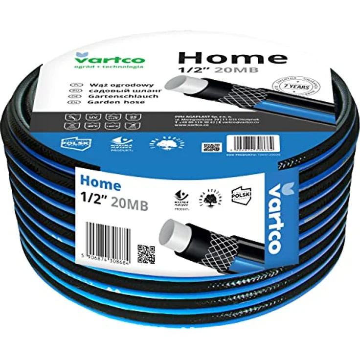 Vartco Home 4-lagiger Gartenschlauch, flexibel und UV-beständig, 25 Bar, 1/2" x 20m – Bild 1