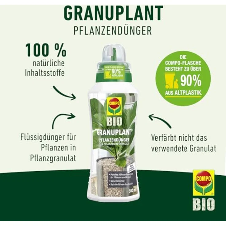 Compo Bio GRANUPLANT Pflanzendünger - Bio-Flüssigdünger für Pflanzen in Semi- und Hydrokultur - 500 ml – Bild 2