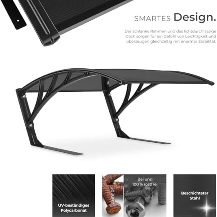 tectake Mähroboter-Garage Domus, 81 x 100 x 48 cm, mit UV-beständigem Polycarbonat-Dach und 4 Erdnägeln – Bild 3