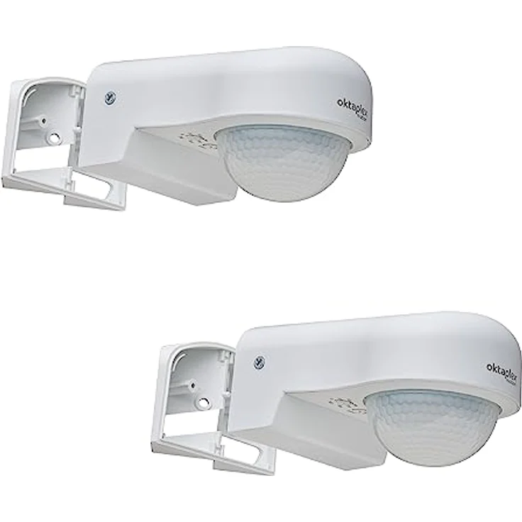 Oktaplex motion Oktaplex 2er Set Don Bewegungssensor Aussen 230 V IP65 240° Infrarot-Sensor einstellbar 10 m Reichweite weiß inkl. Eckhalterung – Bild 1