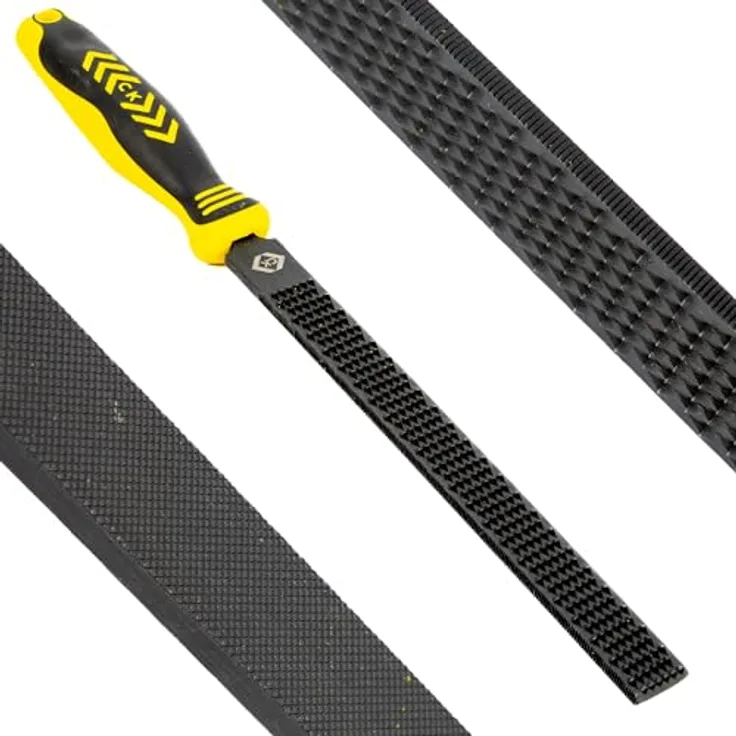 C.K Kombinierte Feile und Raspel, 200 mm, mit ergonomischem Griff und Schwarzoxid-behandeltem Kohlenstoffstahl