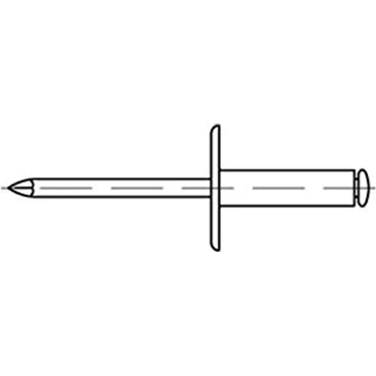 Reyher Blindniete R 88409 großer Flachkopf 5 x 10 Niet Aluminium-Leg.-Dorn Stahl verzinkt