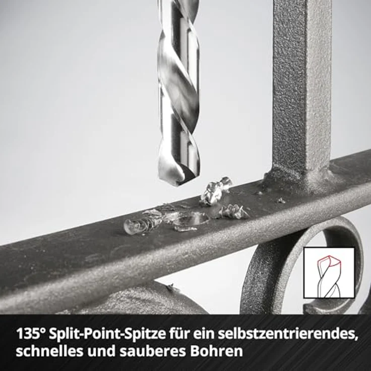 Einhell HSS-G Metallbohrer-Set, 6-teilig, mit 135° Split Point Spitze, Aufbewahrungskassette, 2-8 mm – Bild 4