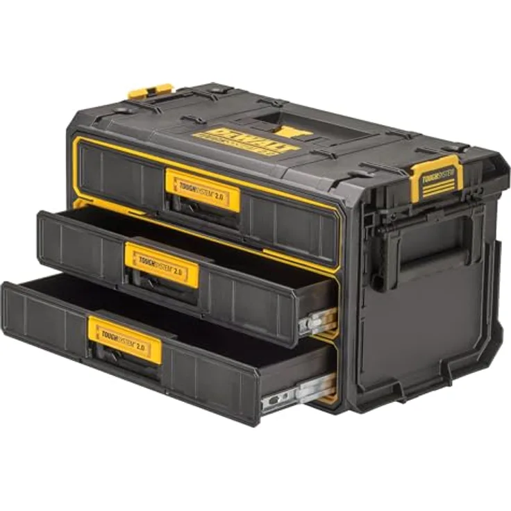 Dewalt Tough System 2.0 Modul mit 3 Schubfächern, schlagfest aus ABS, 25 l Volumen, kompatibel mit ToughSystem 1.0 und 2.0