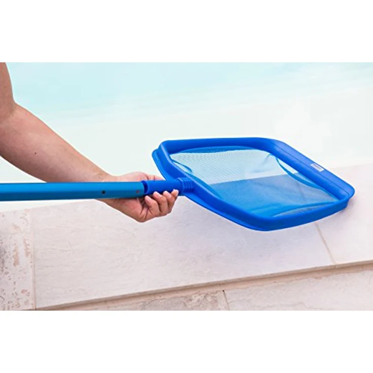 Steinbach Poolreinigung Laubkescher mit verstärktem Kunststoffrahmen, Blau, 360x380 mm – Bild 3