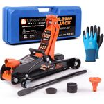 Springer Werkzeuge 2,5T Rangierwagenheber Wagenheber 80-360mm Hydraulisch 2 Auflagen SUV Adapter inkl. Handschuhe, Schwarz