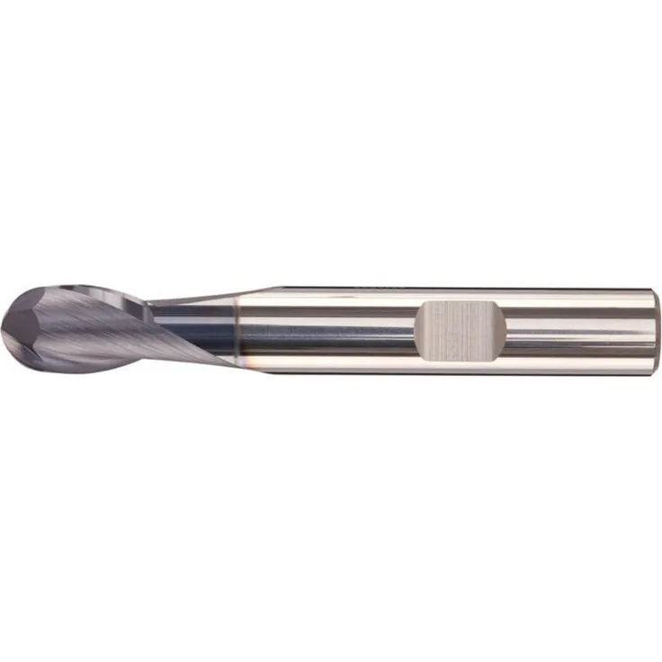 FORTIS Radiusfräser kurz VHM AlTiN+, 2 mm Durchmesser, 30° Drallwinkel, Schaft DIN 6535-HB
