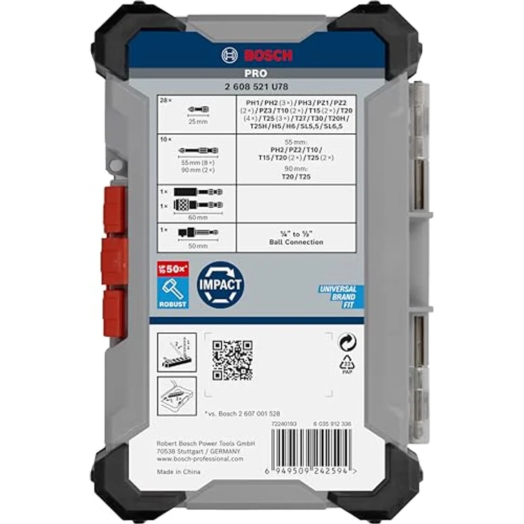 Bosch 41x PRO Impact Set, 41-tlg. Professional Zubehör Schraubendreher, schlagfest – Bild 4