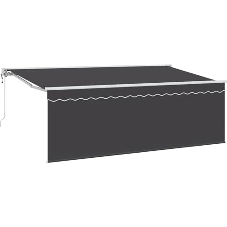 vidaXL Ausziehmarkise 4 x 2m, anthrazit, mit weißem Aluminiumrahmen, UV-beständig und wasserabweisend, mit Fernbedienung – Bild 1