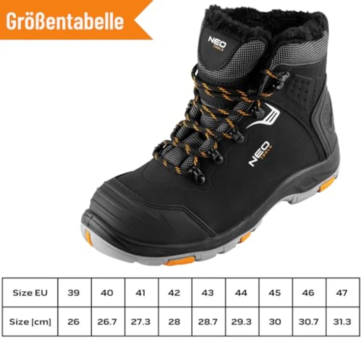 NEO TOOLS Sicherheits- und Arbeitsstiefel S1 SR CI FO, Schutzstiefel für Herren und Damen, schwarz, Größe 44 – Bild 6