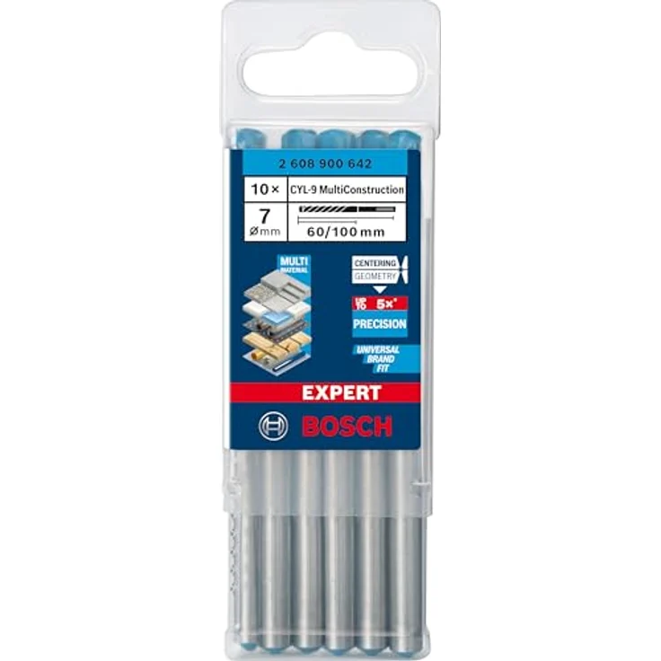 Bosch EXPERT CYL-9 MultiConstruction Bohrer 7 x 60 x 100 mm, 10-teilig, präzise für Beton, Ziegel, Holz und Metall – Bild 3