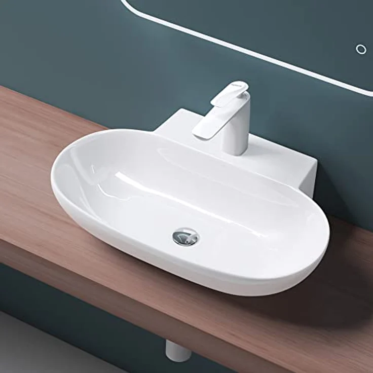 Mai & Mai Aufsatzwaschbecken Brüssel899 Keramik oval, Weiß inkl. Nano-Beschichtung – Bild 2