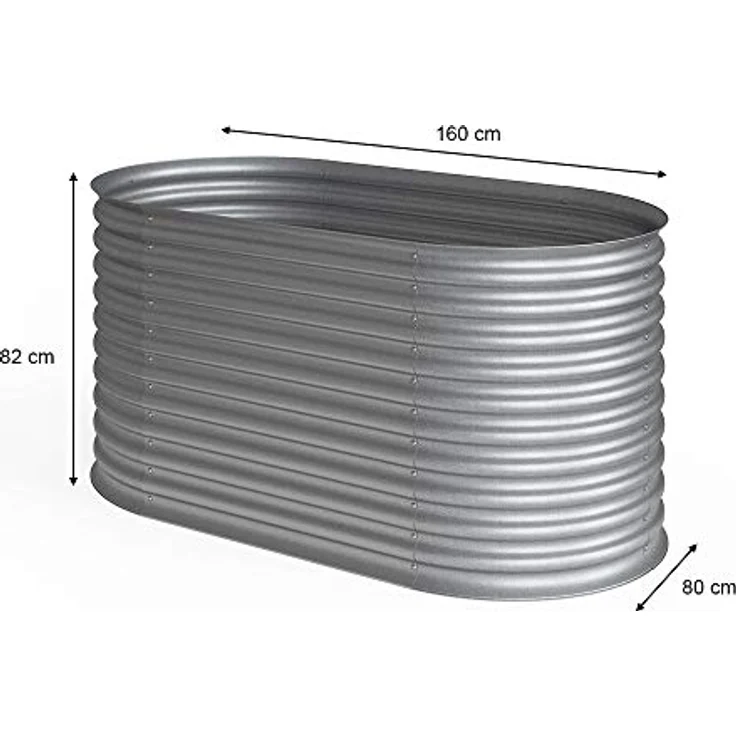 Oskar Hochbeet Kräuterbeet Gemüsebeet oval 160x80x82cm Stahl verzinkt Garten – Bild 5