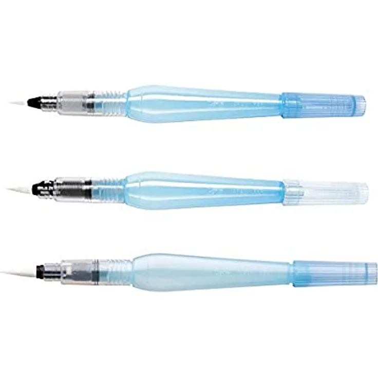 PENTEL Aquash Pinselstift XFRH/3-BFM, 3er Set in den Stärken B, F und M, 7 ml Wassertank