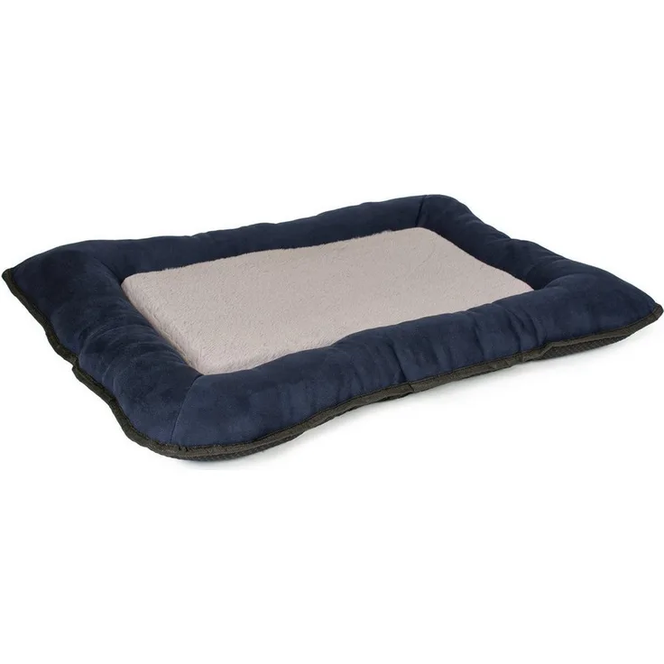 DUVO+ Tierkissen Hundekissen Bench Duotex, waschbar, blau/grau, wasserabweisendes Gewebe, 100% recycelte Füllung