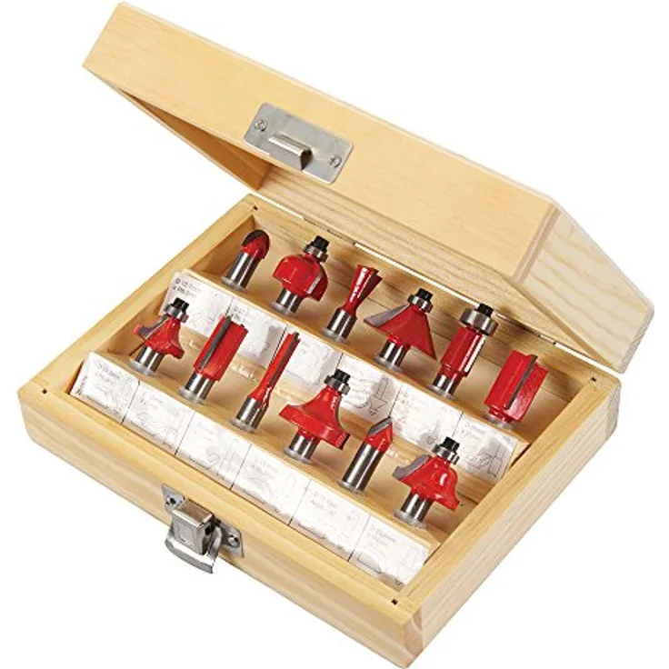 OTTO Fräser-Set Hartmetall-Fräser 8 mm, 12-tlg. mit verschiedenen Fräsertypen und gehärtetem Stahlschaft