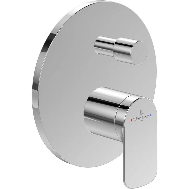 Villeroy & Boch O.novo Unterputz-Einhebel-Armatur, Wandmontage mit Umsteller, Chrom, 1 Griff, keramische Kartusche
