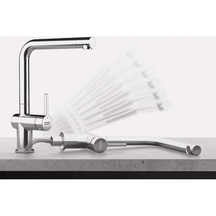 FRANKE Küchenarmatur Active L Window, Festauslauf Hochdruck, chrom, umlegbar, 180° schwenkbar, wassersparend – Bild 6