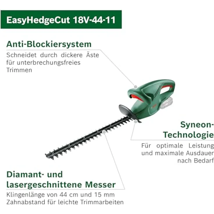 Bosch Home & Garden Heckenschere Akku-Heckenschere Easy Hedge Cut 18-44 1 x, kabellos, leicht, inkl. Akku und Ladegerät – Bild 4