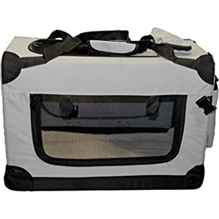 walexo Faltbare Hundebox Hundetransportbox Katzentransportbox Katzenbox (GRAU, S) - Robuster Stahlrohrrahmen und Oxford Gewebe, 3 Türen, Platzsparend verstaubar – Bild 1