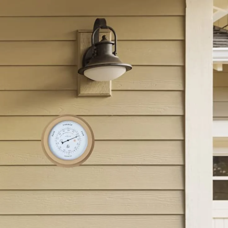 Nextime Barometer Orchid, wetterfestes Gartenbarometer aus braunem Metall, Ø 22 cm – Bild 6